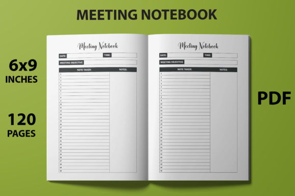 Meeting Notebook Interior for KDP