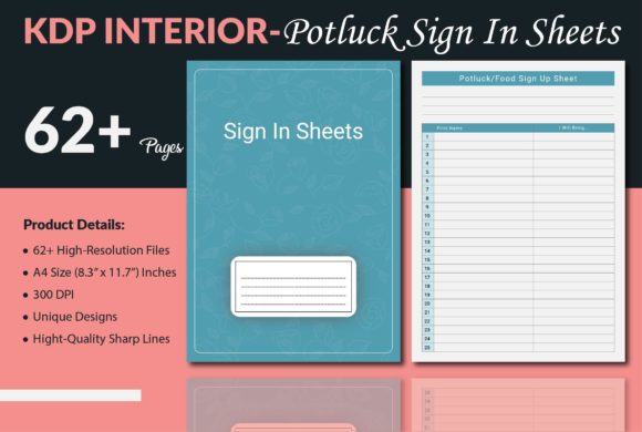 Potluck Sign in Sheets Templates - KDP: Simplifying Your Event Planning